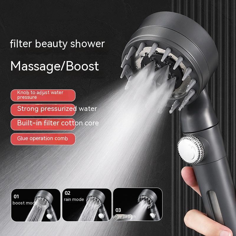 Skin Beautifying Filter Booster Handheld Shower Net Red Spray