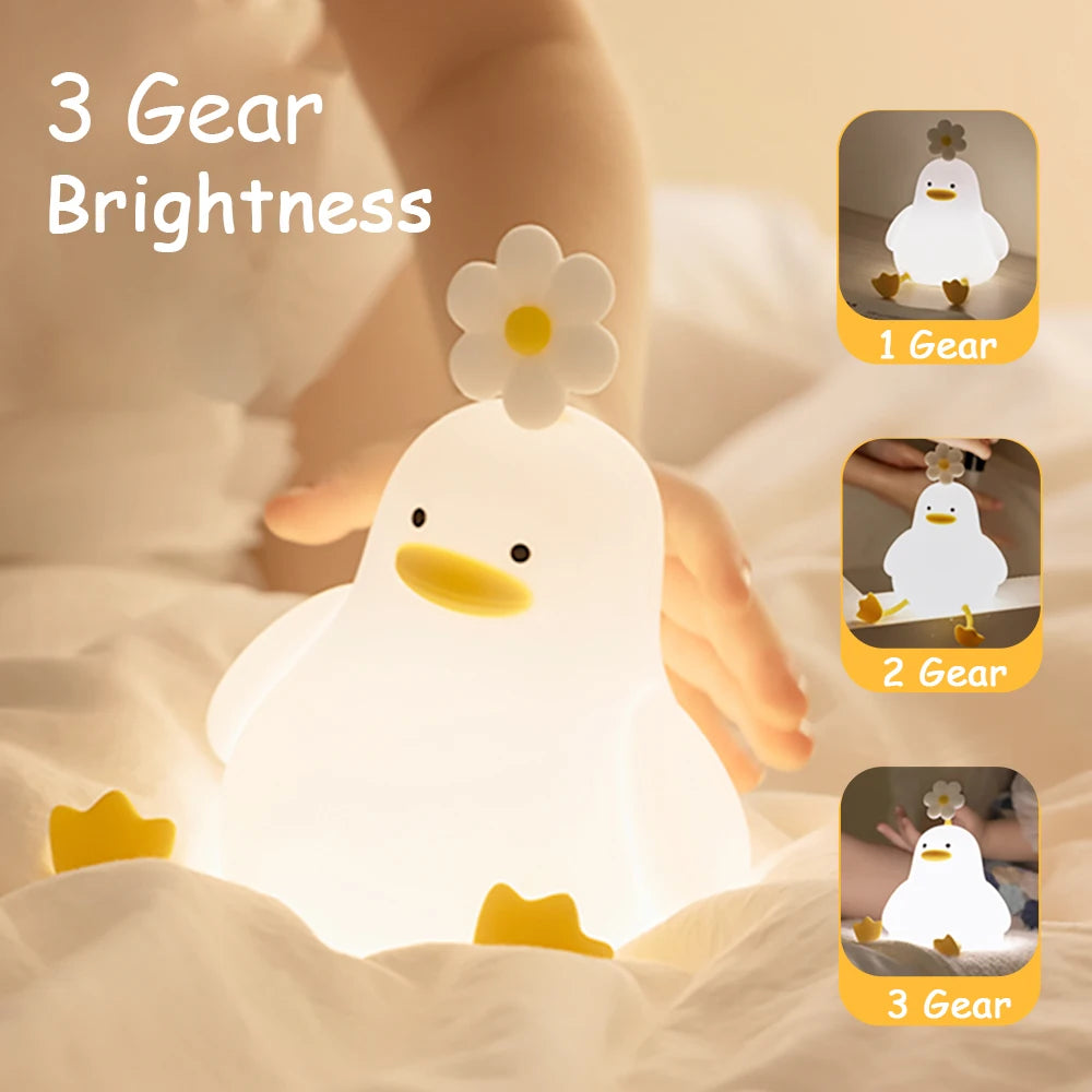 LED Silicone  Night light Cute Duck