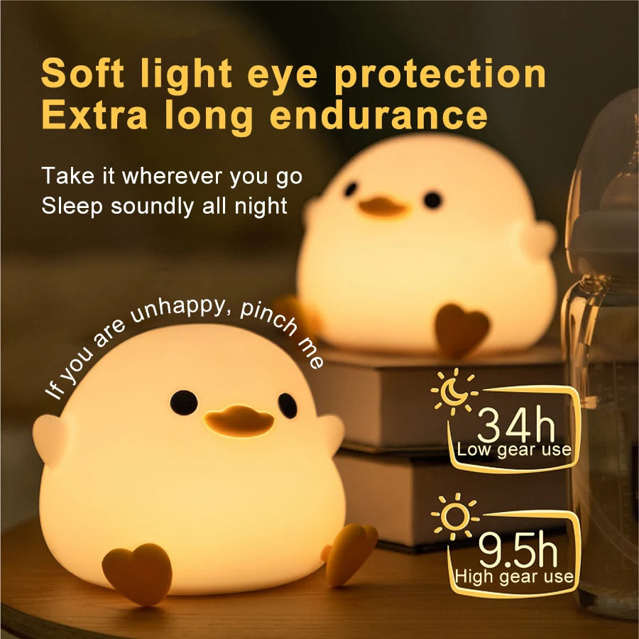 LED Silicone  Night light Cute Duck