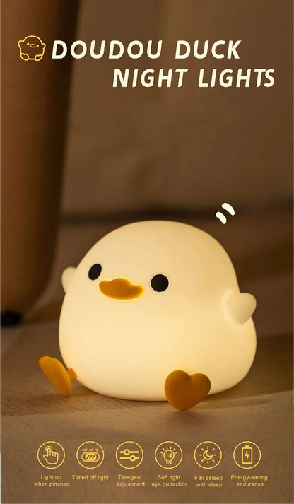 LED Silicone  Night light Cute Duck