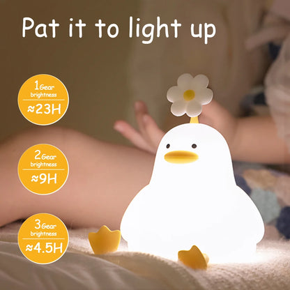 LED Silicone  Night light Cute Duck